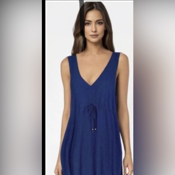 Fresh Produce Napa Beachcomber Maxi Dress XXL Dark Navy  South Beach Tie Front - Picture 3 of 10